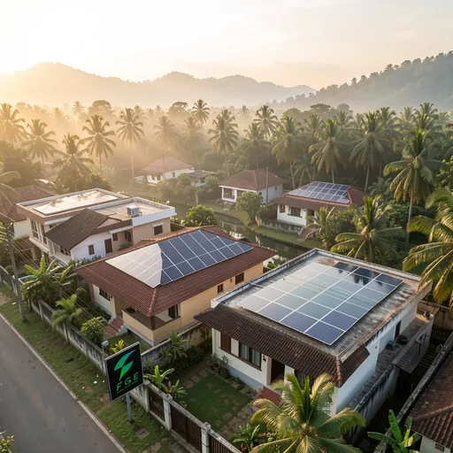 Rooftop solar installation on a Kerala home