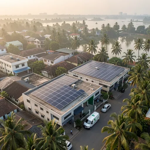 Residential and commercial rooftops in Kochi