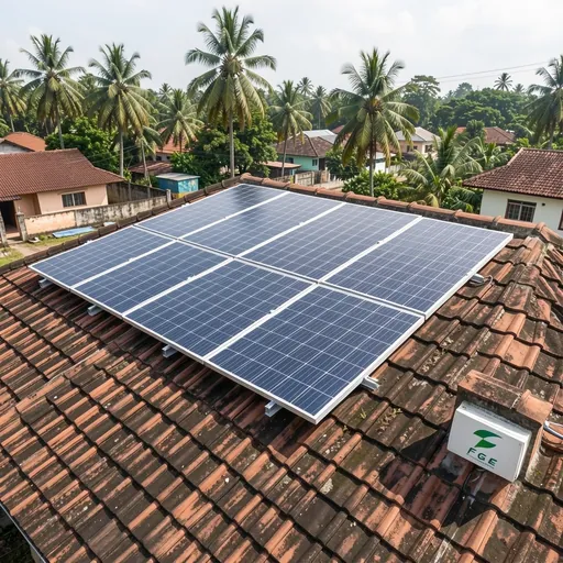 Residential rooftop solar system installed for a Kerala home